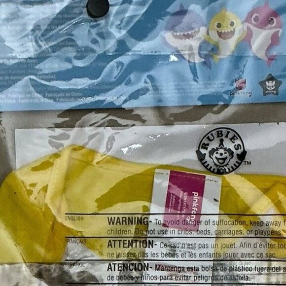 Pinkfong Baby Shark Costume Romper Onesie with Headpiece Yellow Infant 0-6 Mo - Picture 10 of 16